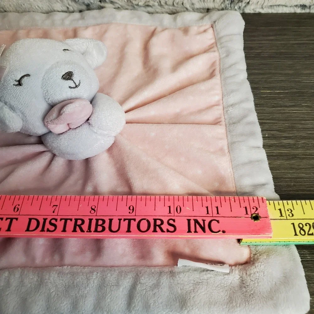 Carter's Gray Dog Hugging Pink Lovey Thick Fleece Baby Security Blanket 13